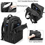 PGmoon Tactical Game Backpack Compatible with PS5/PS5 Slim/PS5 Pro/PS4 Console, Travel Carrying Case Storage Bag for 15.6" Laptop, Portable Monitor, Controller and Other Gaming Accessories