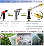 Upgrade Garden Hose Nozzle,100% Heavy Duty Metal Spray Gun With Full Brass Nozzle,High Pressure Water Hose Nozzle Sprayer Head,3/4" Quick Connectors,for Lawn & Garden,Washing Cars,Showering Dogs&Pets