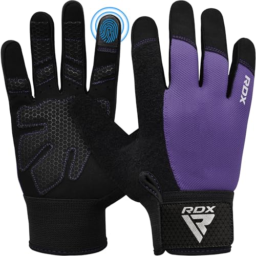 RDX Weight Lifting Gloves Gym Workout, Full Finger Touch Screen, Breathable Anti Slip Padded Palm Protection, Fitness Strength Training Powerlifting HIIT WOD Exercise, Men Women Home Gym Cycling