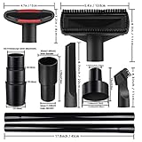 13Pcs Universal Vacuum Attachment Kit 1-1/4" Vacuum Hose Adapter Wet Dry Plastic Vacuum Cleaners Accessories with Extension Wand Horse Hair Brush Flexible Crevice Tool Adapter for Shop Vac Attachment