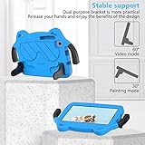 WEUFBG Tablet PC Cases Cover Compatible with Huawei MediaPad M3 Lite 8.0" Kids Friendly Cute Case,Lightweight EVA+Rugged PC Shockproof Stand Protective Tablet Case with Shoulder Strap(Blue)