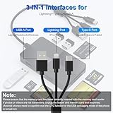 Memory Stick pro Duo Adapter Reader - 8 in 1 SD/TF/MS/CF/XD Card Reader for iPhone/Computer/USB C Device, Lightning+USB A+USB C Multi Memory Card Reader with 3 USB 2.0 Ports, XD Picture Card Reader