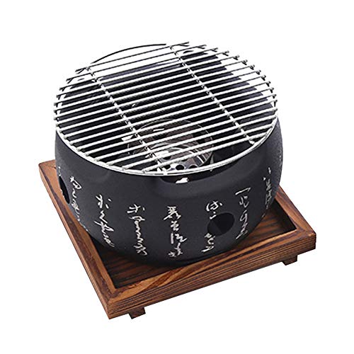 Lovt Japanese Style BBQ Grill, Japanese Barbecue Grill Portable Barbecue Stove Japanese Food Charcoal Stove/BBQ Plate Household Barbecue Tools Accessories (BBQ Grill - L(19x12.5cm) free size