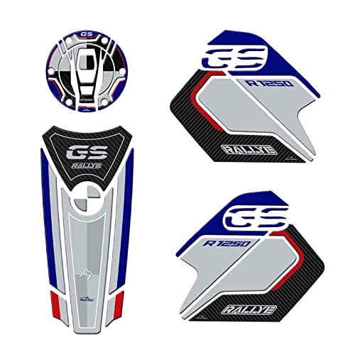 Resin Bike Motorcycle 3D Stickers Compatible with BMW R 1250 GS Adventure Rallye 2021-2024. Tank Protector and Tank Cap Protections from Impact and Scratches. Resin Stickers - Made in Italy
