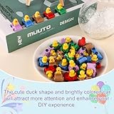 30pcs Mini Car Duck Set, Small Resin Duck in a Car Funny Miniature Resin Ducks Micro Landscape Duck Mini Ducks Tiny Animal Car Dashboard Decor for Home Car Office Decor(Mixed Colors)