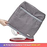 HOMEST Stand Mixer Quilted Dust Cover with Pockets Compatible with KitchenAid 6/7/8 Quart Bowl Lift, Grey (Patent Design)