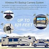 1080P Wireless RV Camera System, IP69 Waterproof Night Vision Backup Camera Side Rear View Camera with 7 Inch HD Monitor for RV Truck Trailer Camper