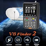 V8 Finder 2 TV Signal Finder Meter, DVB-S/S2/S2X Signal Receiver with 3.5 inch HD Digital Display, H.264 Auto Calculate Angle Built-in 4000mAh Battery for Adjusting Sat Dish