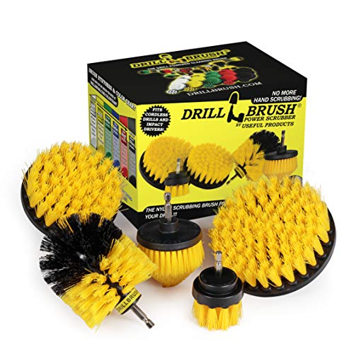 Drill Brush Power Scrubber Attachment Set for Bathroom, Toilet, Tile, Floor, Shower, Bath Tub - Rotary Shower Cleaner Brush for Cordless Drill – Spin Cleaning Bathroom Accessories Set by Drillbrush