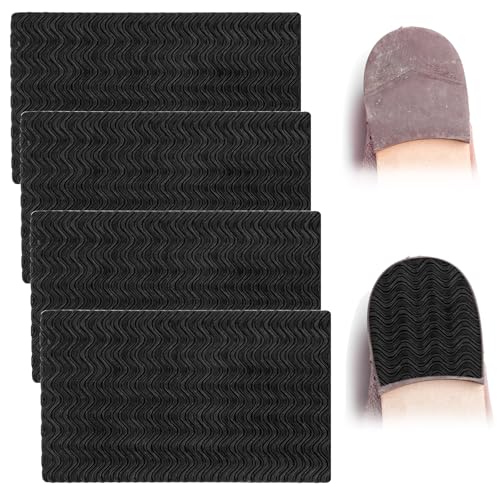 Qianyu 4 Pcs Shoe Heel Repair Kit Shoe Repair Rubber Heel Pads Replacement Sole Protectors Adhesive Anti Slip Sole Pad High Heel Bottom Shoe Grips for Women Men Repairing Leather Shoes Boot