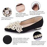 YJJQMYYCPA Flats for Women Bling Rhinestone Pointed Flat Shoes Comfort Slip on Low Heel Wedding Dress Shoes Ballet Flat Shoe Black 10