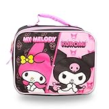 SANRIO My Melody and Kuromi Backpack with Lunch Box Set - Bundle with 16” My Melody & Kuromi Backpack, Lunch Bag, Water Bottle, Stickers, More | Hello Kitty and Friends Backpack for Girls