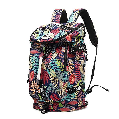 Floral Gym Duffle Bag Backpack 4 ways for Women Waterproof with Shoes Compartment for travel Sport Hiking laptop Lightweight, Kalesi