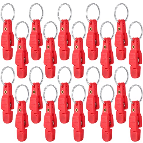 Honoson 20 Pieces Heavy Tension Snap Release Clips Padded Trolling Clips with Key Ring for Weight Planer Board Offshore Kites Downrigger Fishing(Red,Classic)