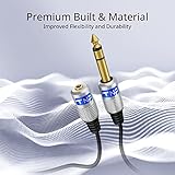 TNP Premium 6.35mm to 3.5mm Headphone Adapter Cable (25FT) - 1/4 Male to 1/8 Female Audio Cable with Gold Plated Connector - TRS Stereo Jack Cord Extension for Guitar, Amplifier, Speaker, Piano