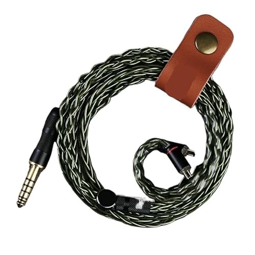 mangxiyis Green 8 Core Earphone Cable 2.5/3.5/4.4mm MMCX/0.78 2Pin/QDC Silver Plated Copper Replace Upgrade Balanced Cable(Green 2.5-MMCX)