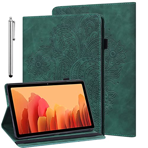 ALILANG Case for Huawei MediaPad M5 Lite 10 10.1 Inch 2018 with Stylus, Multiple Viewing Angles PU Leather Stand Flip Cover for Huawei M5 Lite 10 Tablet Case-Green