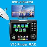 Irfora V10 Finder Max HD Satellite TV Signal Finder DVB-S/S2/S2X Digital Handheld Signal Meter Satellite Finder H.265 4.3Inch LCD for Adjusting Sat Dish