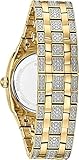 Bulova Men's Crystals Phantom Gold Tone Stainless Steel 3-Hand Quartz Watch, Cushion Shape Dial and Curved Mineral Crystal Style: 98B323