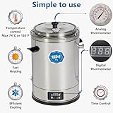 Milk Pasteurizer Milky FJ 15 (115V) | For Milk, Cheese, Yogurt and Juice | 3.7 Gal | Made of Stainless Steel | Removable Container | Time and Temperature Control | Made in the EU | 2-year Warranty