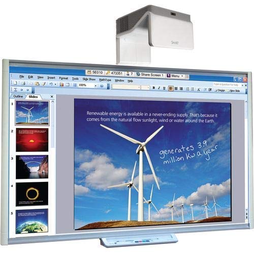 Electronic Interactive Dry Erase Board for Classroom Presentation/Collaboration (6 feet Long by 4 feet Wide) (with The Smart UF70W Short Throw Projector)
