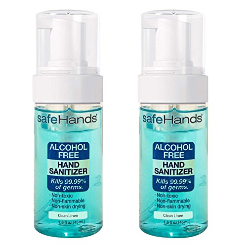 Safe Hands Alcohol Free Hand Sanitizer 1.75oz Clean Linen Foam Bottle