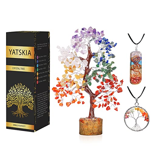 YATSKIA 7 Chakra Crystal Tree of Life, Gemstones and Crystals Decor, Spiritual Gifts for Women, Birthday Gifts