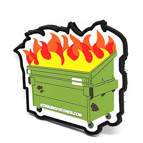 Dumpster Fire Hook and Loop Patch | PVC Rubber Tactical Patch | Funny Tactical Patch