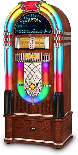 Crosley CR1215A-WA Jukebox, Includes AM/FM Radio & Bluetooth Receiver & CD Player with ST15-WA Stand Included - Walnut