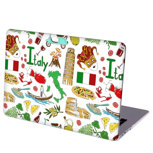 Compatible with MacBook Air 13 inch, Hard Shell Case with Keyboard Cover and Screen Protector (A1369 A1466, 2010-2017 Release) - Italy MD6413