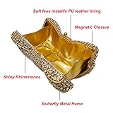 HUANG ZHUANG Bowknot Luxury Crystal Clutch Women Glitter Rhinestone Evening Bag for Party Wedding(Gold)