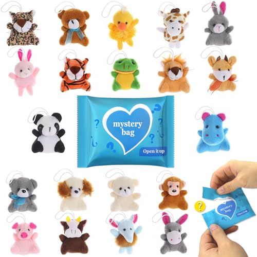 Blind Bag Mini Plush Animal - 20PCS Mini Stuffed Animal Toy Small Plushies in 20PCS Mystery Bags, 30 Characters Random Design Cute Plush Toy for Kids School Classroom Prizes Party Favor