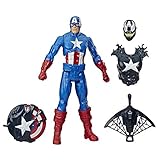 Spider-Man Hasbro E8683 Maximum Venom Titan Hero Venom Captain America with Starter, Projectile, 6 Accessories, from 4 Years