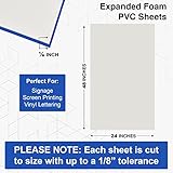 Duco Closed Cell PVC Foam Board Plastic Sheets (3mm) - Pack of 2 USA-Made 1/8 Inch Thick, 24" x 48" Matte White Expanded PVC Boards - D.I.Y. Signage, Displays, & Scale Models