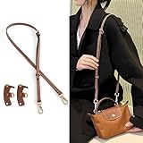 jiesinlov Leather Bag Shoulder Strap Compatible with Mini Pouch,Purse Straps Crossbody Adjustable Replacement Conversion Kit Fit for Handbag (BROWN-GOLD)