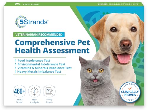 5Strands Pet Food & Environmental Intolerance Test for Dogs & Cats, Nutrition & Metals and Minerals Imbalances - at Home Sensitivity Testing, 481 Items, Results in 5 Days, All Ages and Breeds