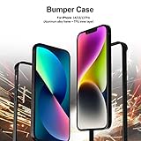 Eastcoo Slim Metal Bumper Case Compatible with iPhone 13/13 Pro, Metal Bumper Cover with Soft TPU Inner [No Signal Interference][Support Wireless Charging] for iPhone 14/13/13 Pro 6.1 inch, Black