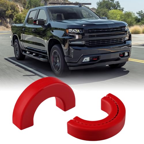 TECHPICCO Tow Hook Covers Fit for Chevy Silverado 1500 2007-2025/GMC Sierra 1500 2007-2018, Customized Car Tow Hooks Compatible with Chevrolet Silverado 1500 Accessories 2007-2025 (Red)