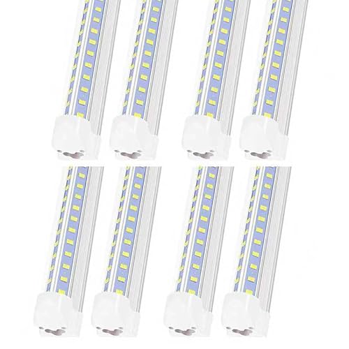 Led Shop Lights,Led Shop Lights 4FT 50W 6500K 7000LM Clear White,Shop Light 4FT 110V Linkable Integrated V-Shape for Shop Garage,Warehouse,Workbench and Workshop Commercial Bay Lighting(8-Pack)