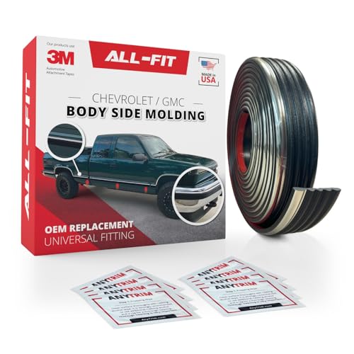 All-Fit Automotive Replacement Old Style Body Side Molding (2.5") – OEM Grade Chrome Trim fits 88-99 Chevy Tahoe, GMC Suburban, Yukon, Blazer, Jimmy OBS – Easy Install w/ 3M Automotive Tape (26 Ft)