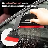 NEWISHTOOL Window Tint Squeegee Black Small Scraper for Vinyl PPF Tools, 3 PCS Different Hardness Channel Blade Mini Squeegee with Handle for Car Windshield Glass Mirror Cleaning Water Removal