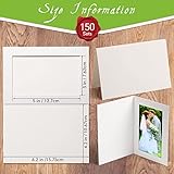 150 Pack Photo Folders Cardboard Picture Frame Photo Frame Note Cards Cardboard Folders Paper Greeting Cards Inserts for Portraits Christmas Wedding Graduation(4 x 6 Inch,White)