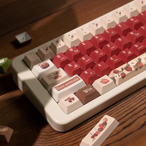 152 Keys Red Keycaps PBT Dye Sub Cherry Profile Keycaps Set with Storage Box Compatible with 61/64/87/104/108 Cherry Mx Switches Mechanical Keyboard