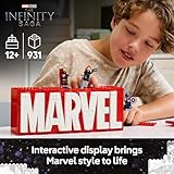 LEGO Marvel: Marvel Logo & Minifigures Building Toy - Marvel Collectible Set for Kids, Boys and Girls, Ages 12+ - Model Kit with 5 Minifigures - Gift Idea for Birthday - 76313