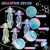 AWATIN Jellyfish Decor, 10 Pcs Jellyfish Lanterns - Hanging Jelly Fish Decoration for Mermaid Theme Party & Under The Sea Party Decorations, Birthday Gift Supplies for Women Girls Baby (5 Colors)