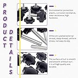 Swpeet 40Pcs M6 x 11/15/20/25/30/35/40/50mm 8 Sizes Hex Shaped Male Thread Metal Clamping Hand Hexagon Star Knobs Assortment Kit, Clamping Screw Plastic Screw-On Handle Knob Quick Removal