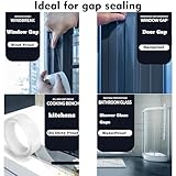 Transparent Window Weather Sealing Tape 2 Inch x 66 FT Weather Stripping Residue-Free Clear Window Insulation Tape for Doors Windows and Shower Glass Gaps (2 in * 66 FT)