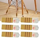 Furniture Leg Covers 20pcs Cat Paw Furniture Leg Socks High Elastic Knitted Thickening Chair Leg Hardwood Floor Protectors Move Easily and Reduce Noise (Ginger Stripes)