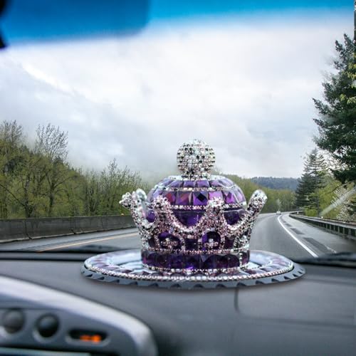 Crown Air Freshener for Car, 9x10cm Crystal Crown Car Air Freshener with Anti-slip Pad, Diamond Crown Car Ornaments for Car Interior Decoration