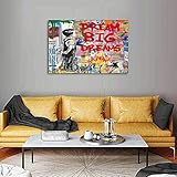 Yatsen Bridge Banksy Wall Art Paintings, Inspirational Canvas Paintings, Graffiti Pop Art Posters And Prints for Home Decor Ready to Hang - 36x24 inch